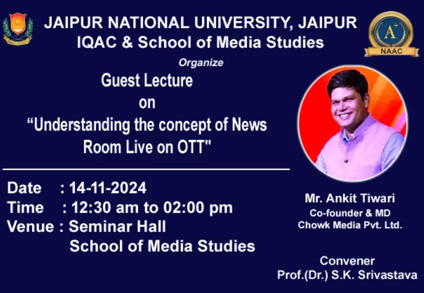 Guest Lecture on “Understanding the concept of News Room live on OTT”