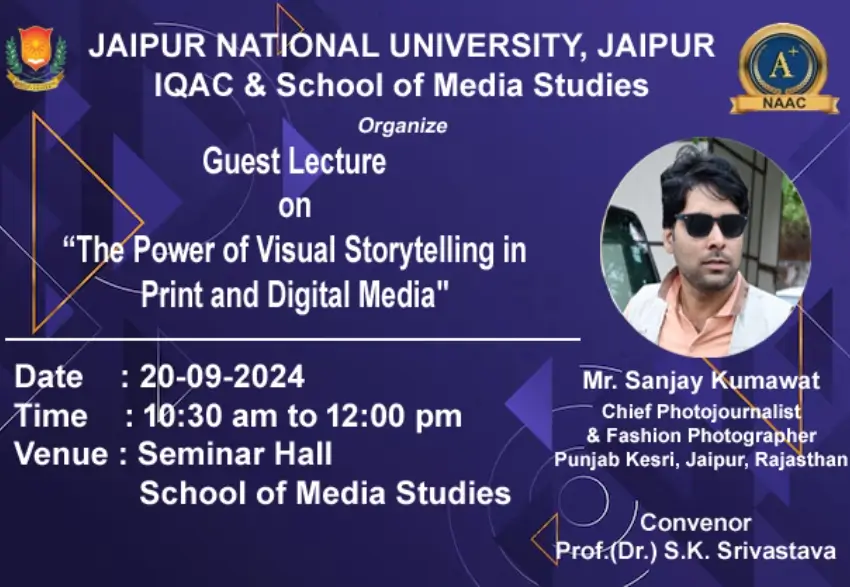 Guest Lecture on “The Power of Visual Storytelling in Print and Digital Media”